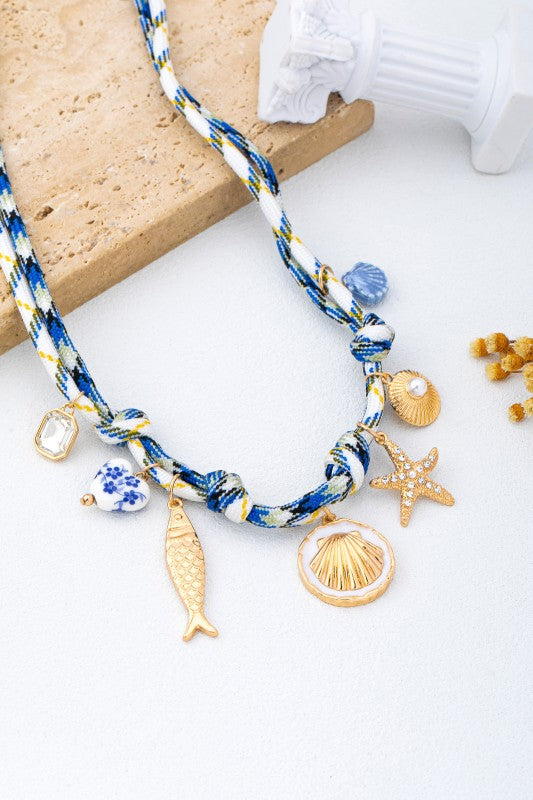 Lisboa Rope Starfish Charm Necklace - Kiyana Boutique