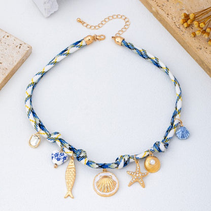 Lisboa Rope Starfish Charm Necklace - Kiyana Boutique