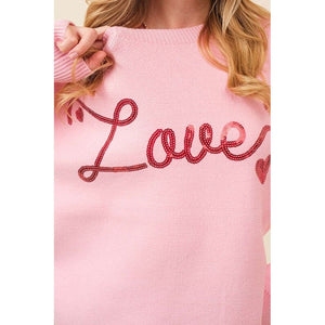 Sequin heart hot sale sweater