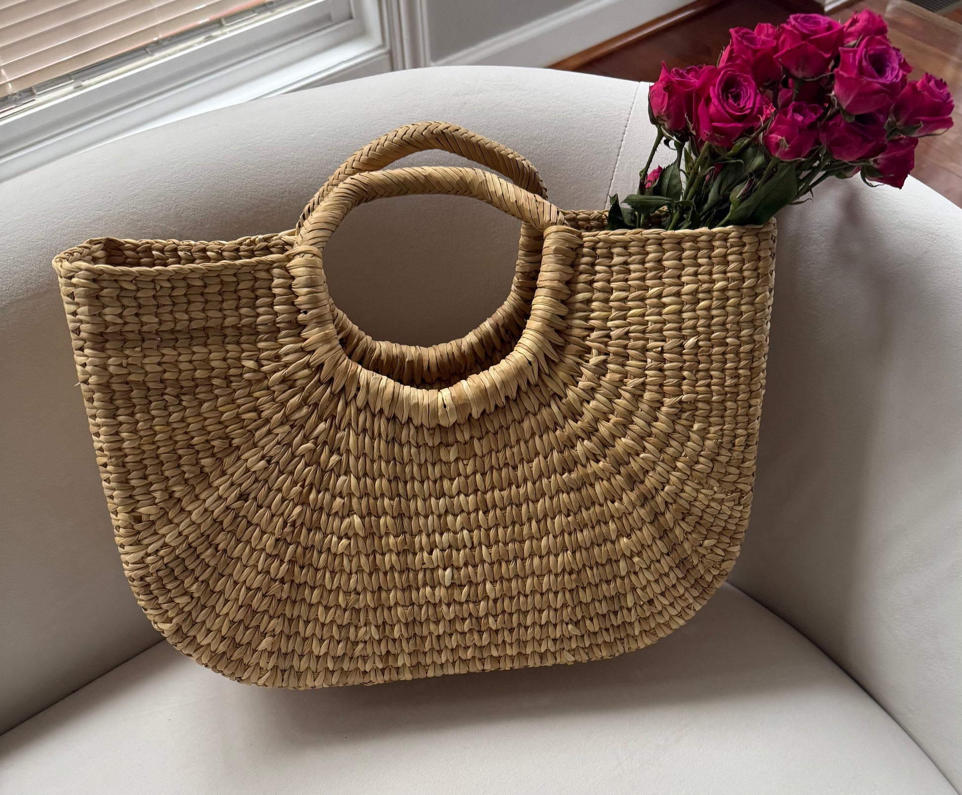 Marbella Handwoven Straw Tote | Chic Summer Panier Bag - Kiyana Boutique