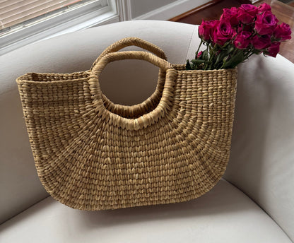 Marbella Handwoven Straw Tote | Chic Summer Panier Bag - Kiyana Boutique