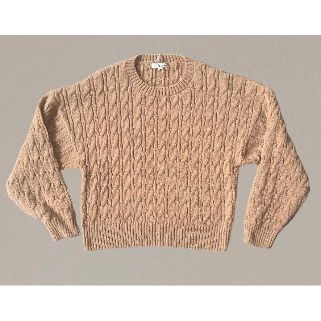 Mila cable-knit crewneck sweater - Kiyana Boutique