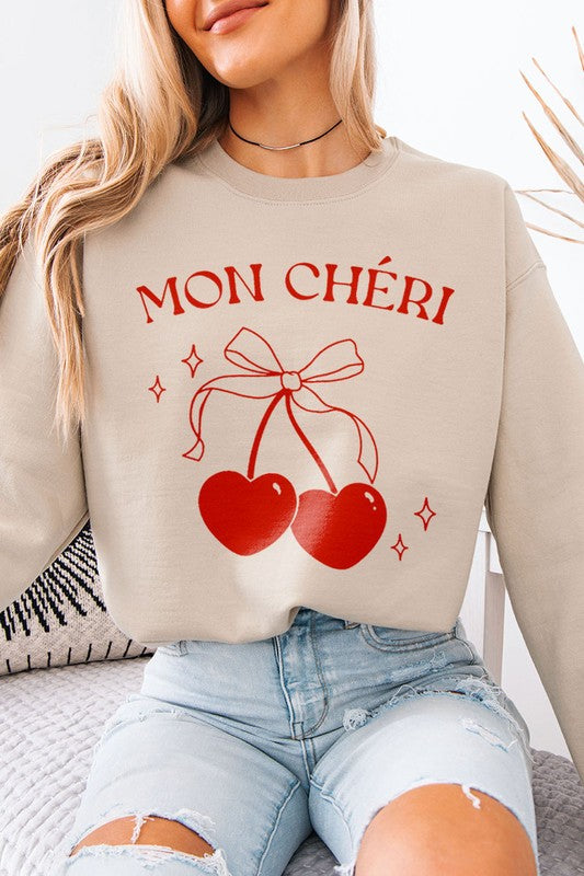 Mon Cheri Cherry Hearts Valentine's Sweatshirt