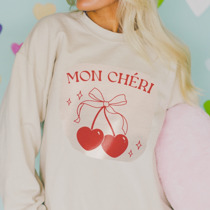 Mon Cheri Cherry Hearts Valentine's Sweatshirt