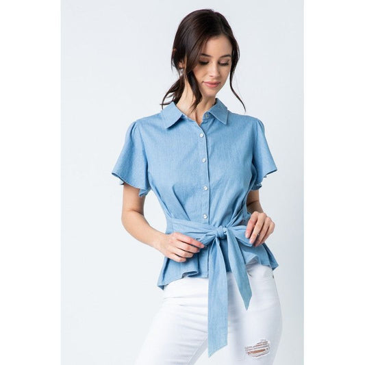 Montauk Front Tie Shirt - Kiyana Boutique