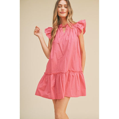 Nicole Pink Ruffle Dress - Kiyana Boutique