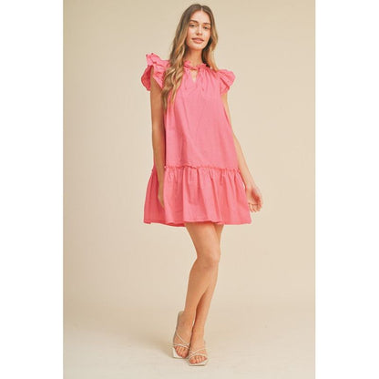 Nicole Pink Ruffle Dress - Kiyana Boutique