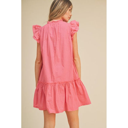 Nicole Pink Ruffle Dress - Kiyana Boutique