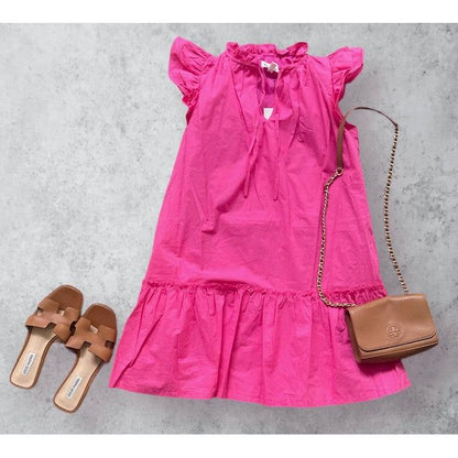 Nicole Pink Ruffle Dress - Kiyana Boutique