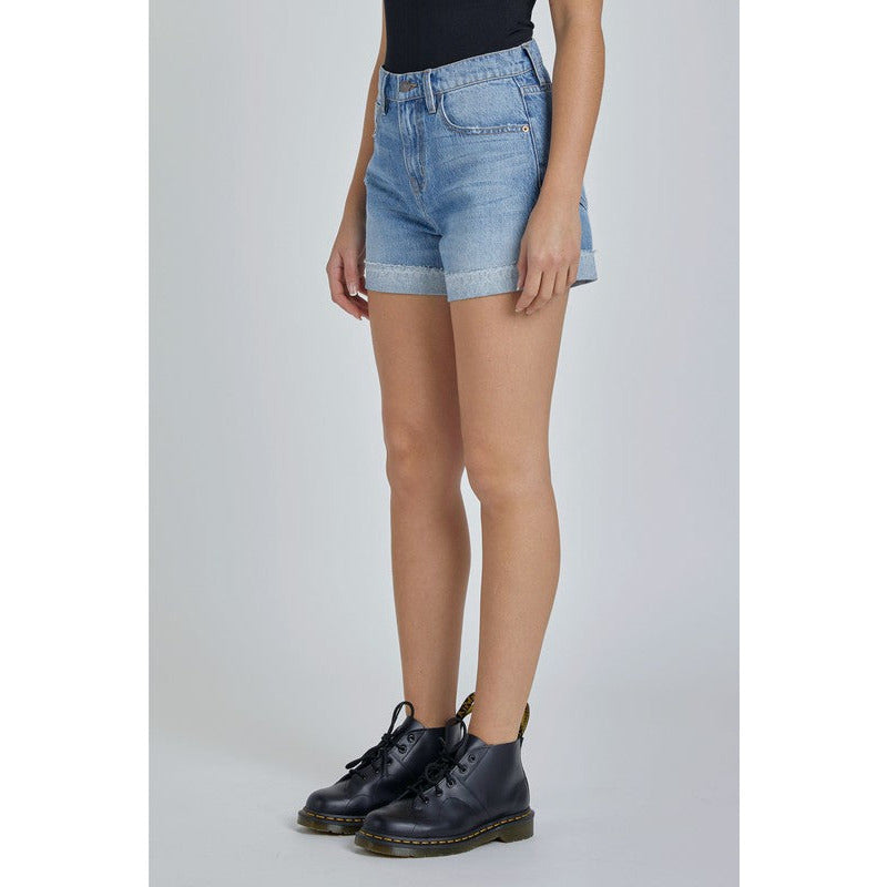 Penelope Mid Rise Cuffed Denim Shorts - Kiyana Boutique