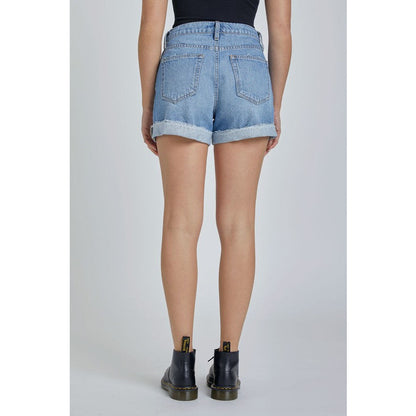 Penelope Mid Rise Cuffed Denim Shorts - Kiyana Boutique