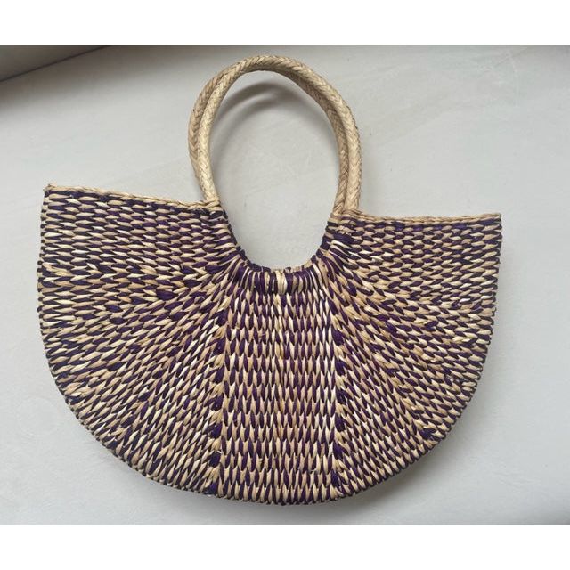 Sunset Handwoven Straw Tote Bag - Kiyana Boutique