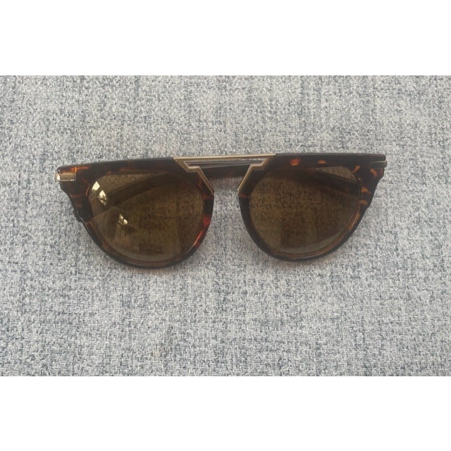 Riviera Round Tortoise & Gold Sunglasses - Kiyana Boutique