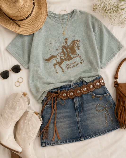 Rodeo Western Cowboy Relaxed Fit Graphic Tee