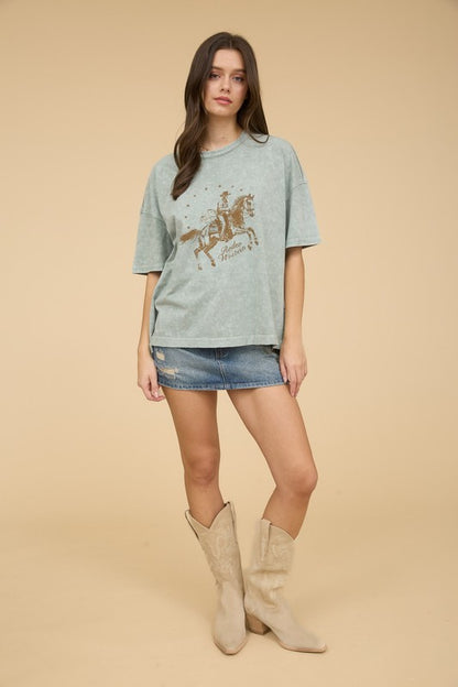 Rodeo Western Cowboy Relaxed Fit Graphic Tee - Kiyana Boutique