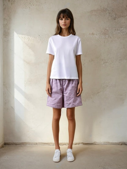 Seaside Gingham Lavender Boxer Shorts