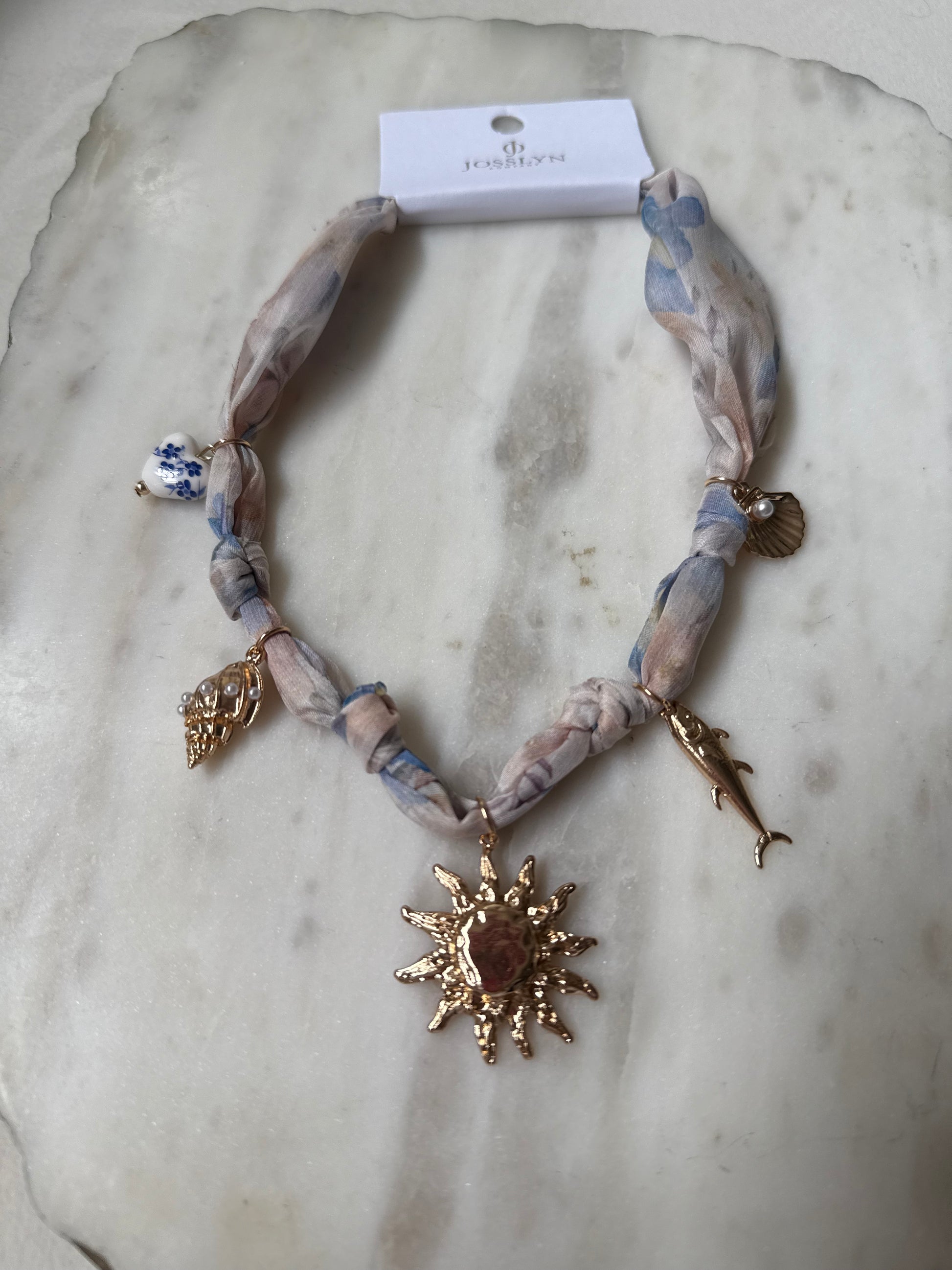Soleil Scarf Sun Charm Necklace - Kiyana Boutique