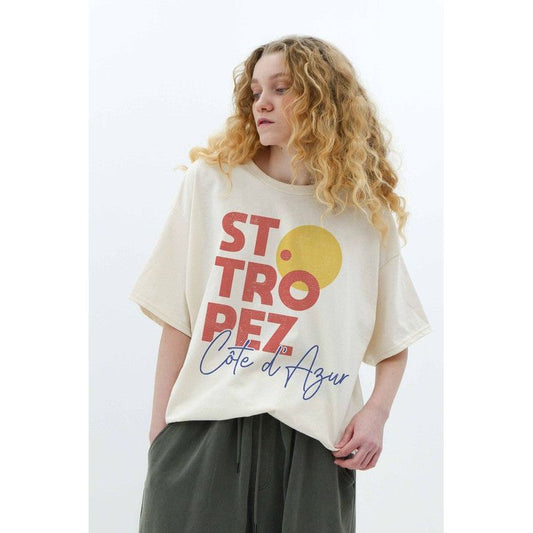 St.Tropez French Riviera Oversized Graphic Tee