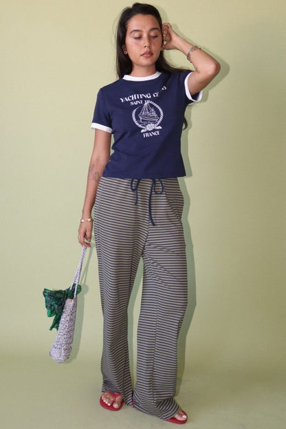 Saint Tropez Yachting Club Tee-Navy Blue - Kiyana Boutique