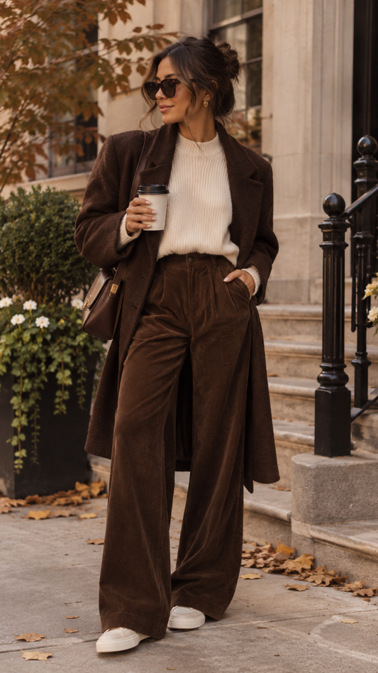 The Marlow Corduroy Wide Leg Pants | Espresso