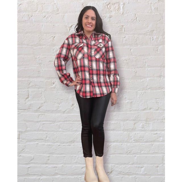 Samantha Red Plaid Shacket