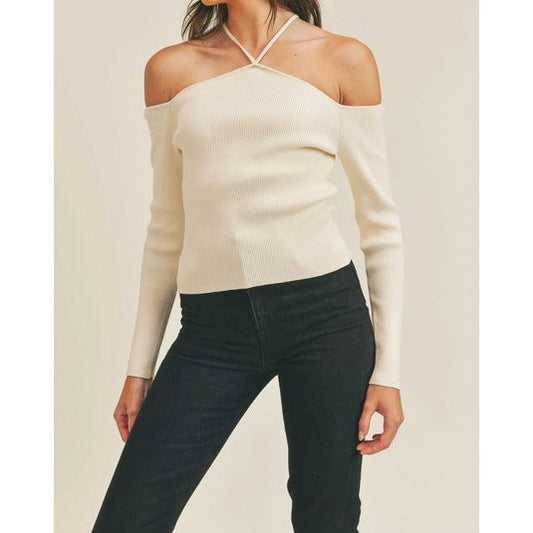 Kate Ribbed Knit Sweater Top - Kiyana Boutique