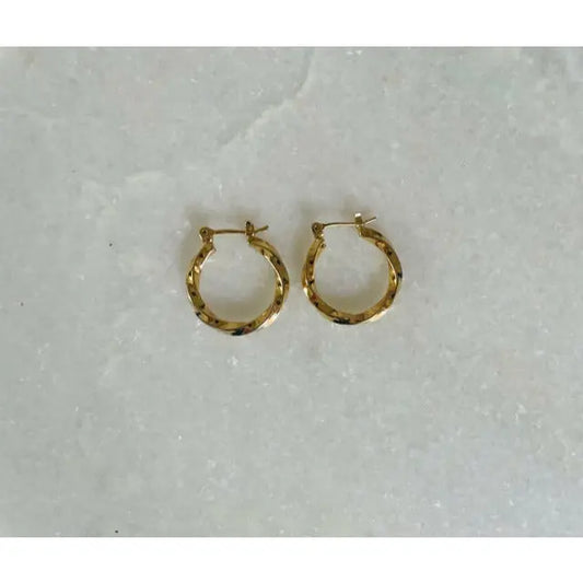 Small Twisted Gold Hoop Earrings Kiyana Boutique